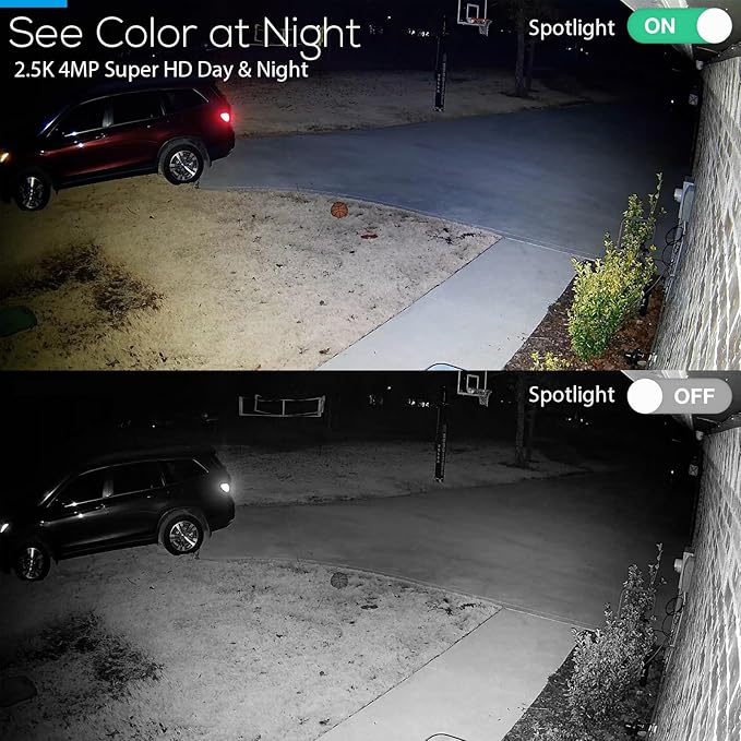 Kittyhok Solar Security Camera Outdoor System with Monitor | 4pcs Wireless Solar Powered Security Camera, Human Detection, Spotlight, for Home Security | 10CH NVR, 10'' IPS Monitor, Local Storage