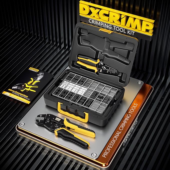 Crimp Tool Connector Kit, with 32 Types Dupont+KF2510+JST-XH+JST-SM 2.5mm Connectors Set,Ratcheting Wire Crimper, Crimping Pliers,Wire Crimp Tool 32-20 AWG for Dupont, JST, AMP EI-Serie, Molex