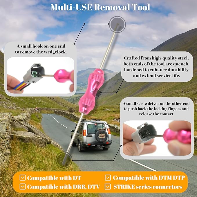 502 PCS DT Deutsch Connector Kit - 2/3/4/6/8/12 Pin Waterproof Connectors with 145 Pairs 16# Solid Terminal Contacts, Crimping Tool (14-20AWG)& Removal Tool for Cars Motorcycle Boat