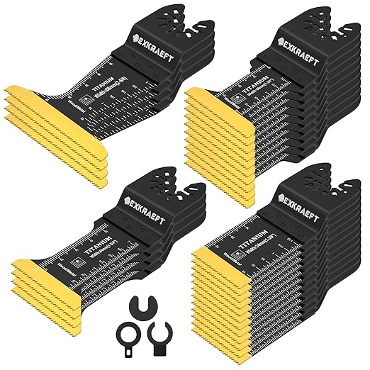 30 PCS Oscillating Tool Blade, Universal Titanium Multi Tool Blades for Metal Nails Wood Plastic and Hard Material, Oscillating Saw Blades Fit Dewalt Milwaukee Ryobi Rockwell Fein