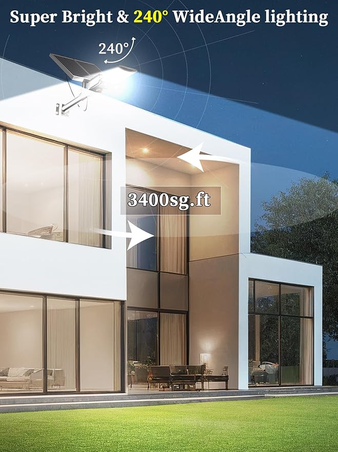 Ofuray OL-10000W Solar Street Lights Outdoor,50,000mAh Solar Parking Lot Security Lights Commercial up to 720,000Lm Distance,IP67 Street Dusk to Dawn with Remote Control for Street,Barn