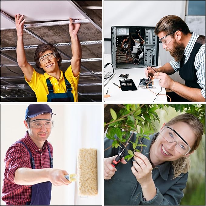 Safety Goggles Over Glasses, Anti-Fog Clear Wraparound Lens, Safety Glasses Over Eyeglasses, Anti-Scratch Lab or Shooting Glasses Eye Protection, Adjustable, UV Protective Eyewear ANSI Z87.1