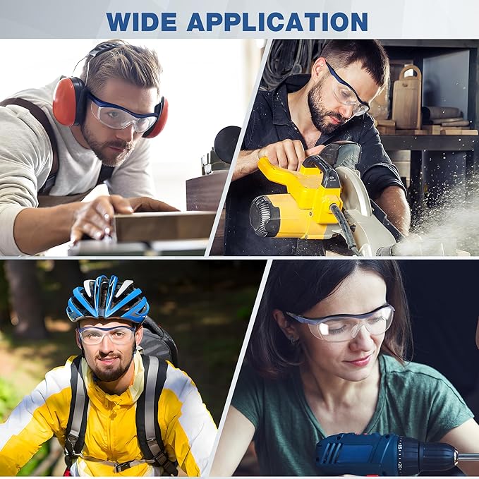 WORKPRO 3 pack Safety Glasses Z87.1 Anti Fog Eye Protection Safety Goggles Ideal for Lab Travel Dental Carpentry Construction