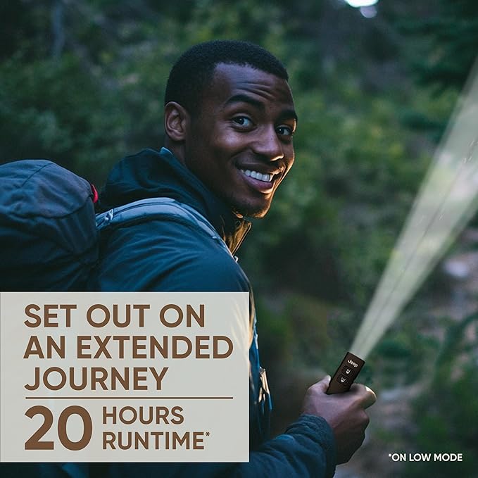 Energizer Jeep Sleek Metal Rechargeable LED Mini Flashlight, 1,250 Lumens, Conveniently Small EDC Flashlight with Portable Design and Durable Metal Construction