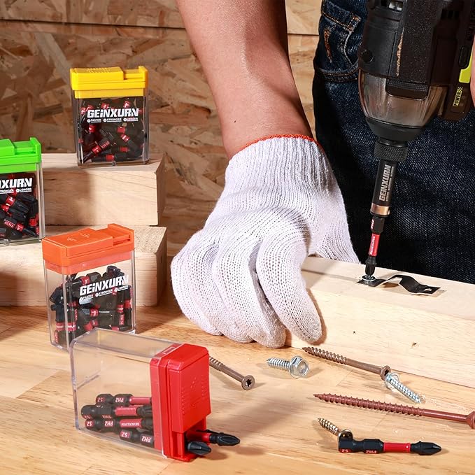 Impact Screwdriver Bits Set,15 PCS 2" Magnetic(PH2/T20/T25) S2 Steel Multi Driver Bits with Colorful Storage Box