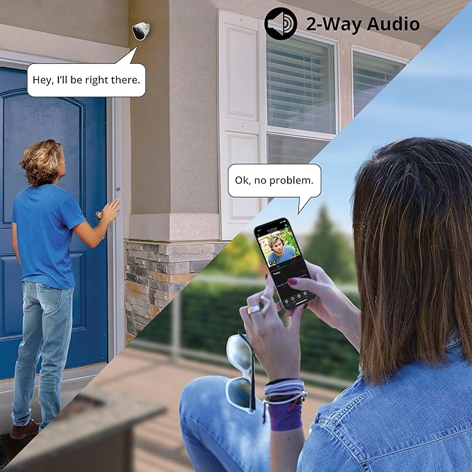 Night Owl Wire Free 2K HD Indoor/Outdoor Deterrence Cameras with 2-Way Audio (2-Pack)