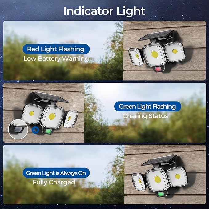 CINOTON Solar Motion Sensor Outdoor Lights, 3 Modes LED Security Flood Light with Remote Control, IP65 Waterproof Solar Powered Outside Wall Lighting for Garden Patio Garage Yard Entryway Black 2 Pack