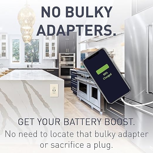 Legrand Radiant 1597TRUSBAALA 15 Amp GFCI Self Test Tamper Resistant Decorator Duplex Outlet with USB Type A, Light Almond (1 Count)