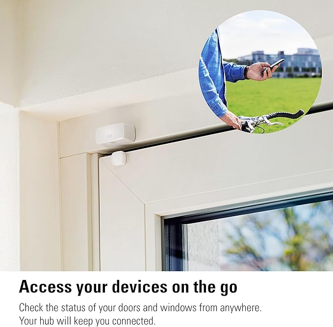 Eve Door & Window (Matter) – Smart Contact Sensor for Doors & Windows, Open/Closed State, Automatic Control of Accessories, Matter Over Thread, Apple Home, Alexa, Google Home, SmartThings