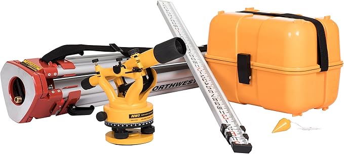 NWI NSLP500B Siteline Transit/Level Package – 20X Magnification, 200ft Range, ±45° Transit, 1/4" Accuracy at 100ft