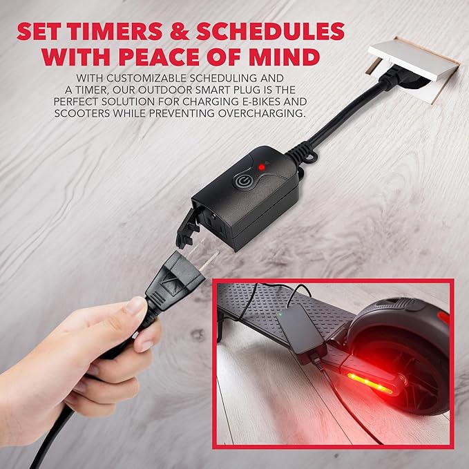 RCA Weatherproof Outdoor Smart Plug w/Outlet Cover, Accessory for Garden & Patio Lights, Lamp, Holiday Decorations, Parties | Set Schedules, Timers | Works w/Google & Alexa Devices for Home, RCA App