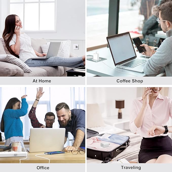 LCGENS USB C Wall Charger, 2-Pack 20W Fast Charger Block, Type C PD Power Delivery Charging Block Plug for iPhone 11/12/13/14/15/16/Pro Max, XS/XR/X, iPad Pro, AirPods Pro, AirPods4，watch10 ultra2