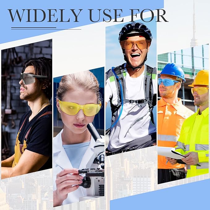 Queekay 24 Pairs Safety Glasses Unisex Anti Scratch Protective Goggles Impact Resistant Lens Eyewear