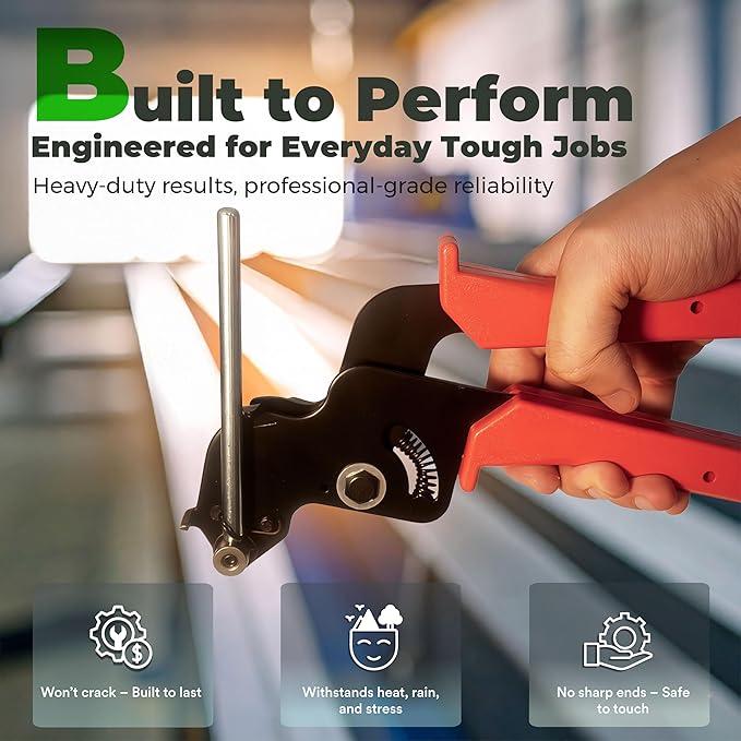 Metal Zip Ties Tool Stainless Steel Cable Tie Gun Kit with 150 pcs Stainless Zip Ties Metal & Cable Tie Buckle – Heavy Duty Tool for Securing Cables, Fencing, Exhaust Wrap, and More