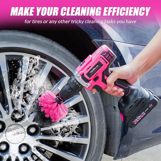 20V Pink Cordless Drill Set - Power Drill/Driver Kit with Drill Brush, Bit Set, 3/8" Keyless Chuck, 2 Variable Speed, 25+1 Torque Setting, Battery and Charger Included, Electric Drill for Home