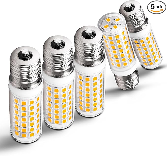 E17 LED Ceiling Fan Light Bulb 6W (60W Halogen Equivalent) 2700K Warm White 700lm 120V LED Intermediate Base Bulb for Appliance,Desk Lamp,Cabinet,Closet,Chandelier Lighting,Non-dimmable,5pack