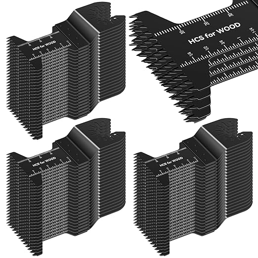 FORCA Universal Oscillating Saw Blades, 78pcs Multi Tool Kit with Japanese Tooth for Deeper Cutting, High Efficient Multitool Fit 95% Tools for Wood