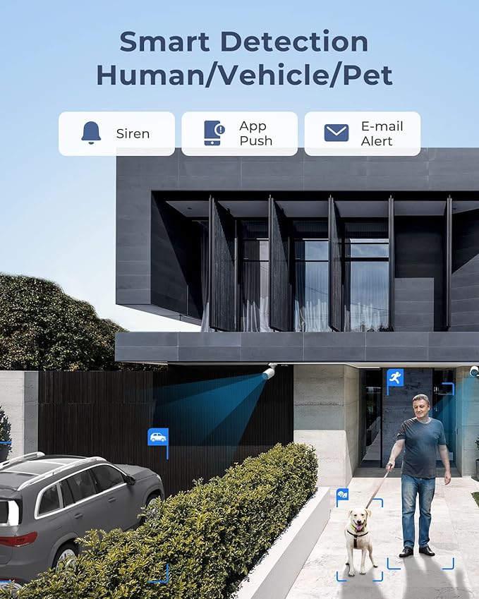 REOLINK 12MP Security Camera System Commercial, 8pcs H.265 12MP PoE Security Cameras Outdoor, Person Vehicle Pet Detection, Spotlight Color Night Vision, 16CH NVR 4TB HDD, RLK16-1200B8-A