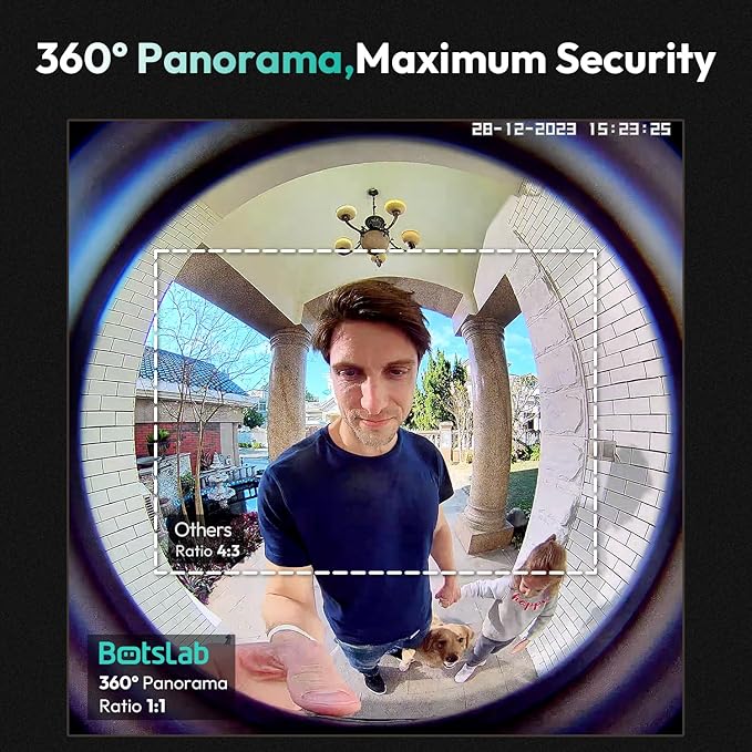 5MP Wireless Video Doorbell Camera,180° Head-to-Toe View, AI Motion Detection, VR Mode, Battery or Wired Powered, Easy Installation, Weatherproof, No Monthly Fee, 2.4GHz WiFi