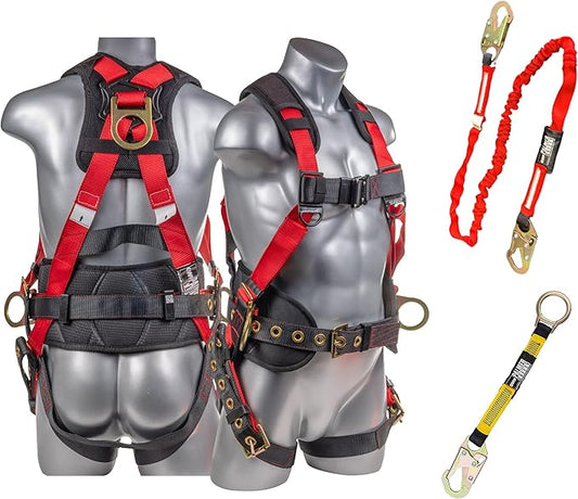 Palmer Safety Hammerhead 5pt Safety Harness Back Padded, QCB Chest, Tongue Buckel Legs Straps, Back & Side D-Rings