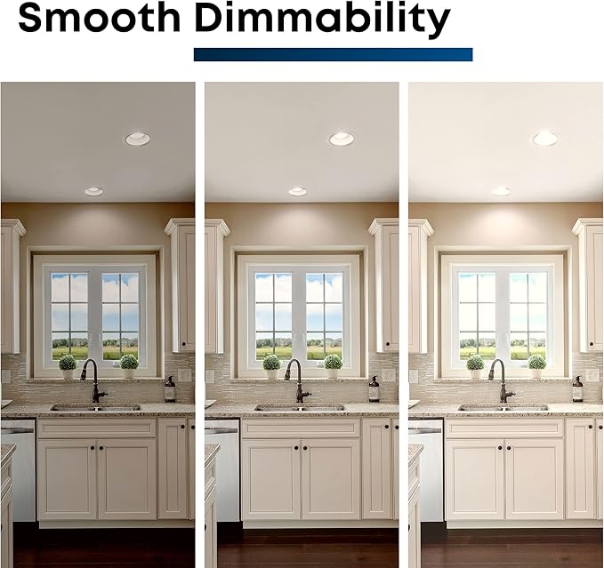 Feit Electric 5 Inch or 6 Inch LED Recessed Lighting Retrofit Downlights, 120 Watt Equivalent High Output, 2000 Lumen, 3000K Soft White, Dimmable, 6 Pack, LEDR56XHO/930CA/6