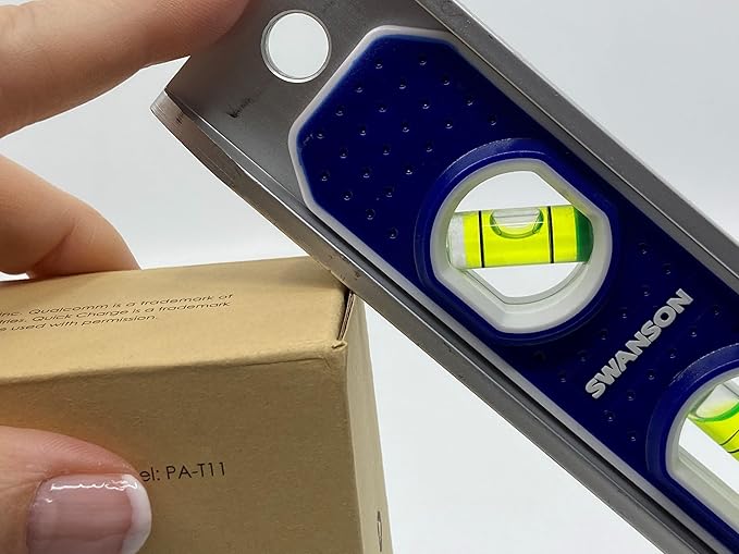 Swanson Tool Co TL002M 9-Inch Magnetic Die Cast Aluminum Torpedo Level with 3 Bubble Vials for 0°/90°/45° Measurements