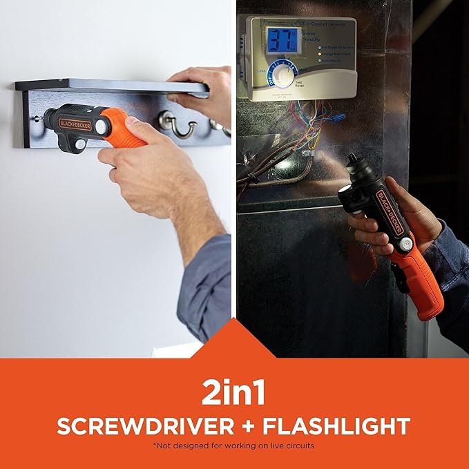 BLACK+DECKER 4V MAX* Cordless Screwdriver with LED Light (BDCSFL20C)