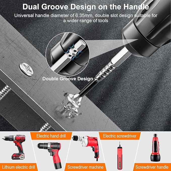 High Magnetic Screwdriver Drill Bit Set - 6pcs K5 Impact Resistant Non Slip Bit - Screwdriver Bit Set - Magnetic Screwdriver Set - 25 50 65 70 90 150mm (6pcs)