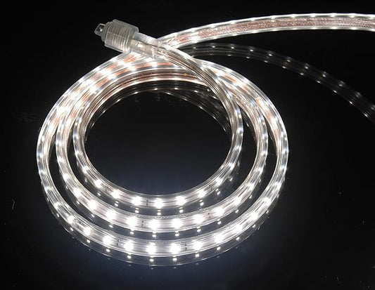 UL Listed, 50 Feet, 5500 Lumen, 4000K Soft White, Dimmable, 110-120V AC Flexible Flat LED Strip Rope Light, 930 Units 3528 SMD LEDs, Indoor Outdoor Use, Accessories Included, Ready to use