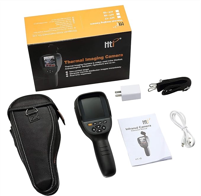 Hti-Xintai Higher Resolution 320 x 240 IR Infrared Thermal Imaging Camera. Model HTI-19 with Improved 300,000 Pixels, Sharp 3.2in Color Display Screen, Battery Included. Lightweight Comfortable Grip.