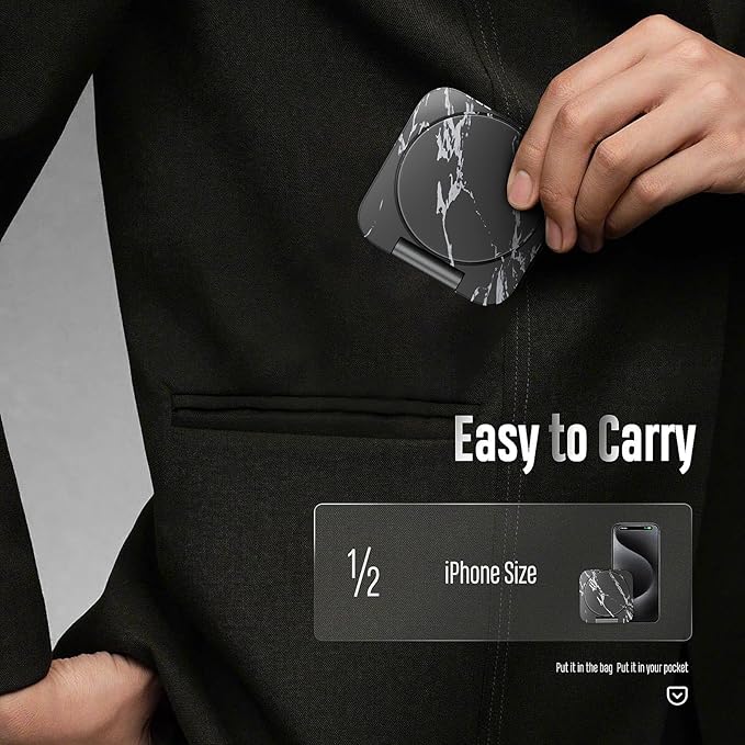 Fast Wireless Charger, Magnetic Foldable 3 in 1 Charging Station for iPhone 16/15/14/13/12/Pro/Plus/Pro Max, 5W Portable Charger for Apple Watch9/8/7/6/5/4/SE, for Airpods