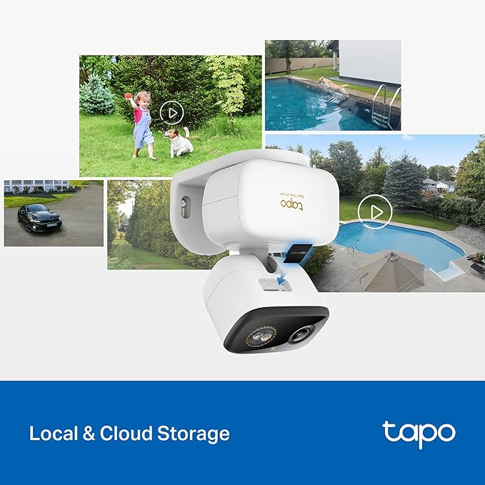 Tapo 3K 5MP Wired Pan/Tilt Indoor/Outdoor Security Camera, Free Person/Vehicle/Baby Cry Detect & 360° Motion Track, Color Night, SD/Cloud, Wrks w/Alexa & Google Home, 2.4 GHz WiFi, HybridCam 360