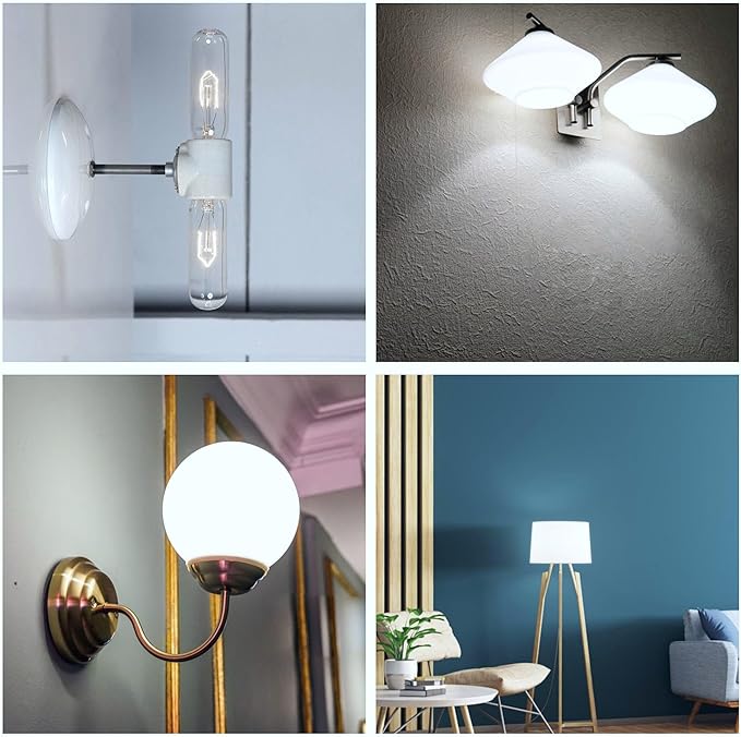 5 Inch Edison Bulb, 6000K Cool White E26 Led Bulb 6W Dimmable, 800LM T10 T9 Bulb Clear Glass Tubular Light Bulbs, AC 120V Equal 80 Watt Bulbs for Chandelier Pendant Wall Light - 6Pack