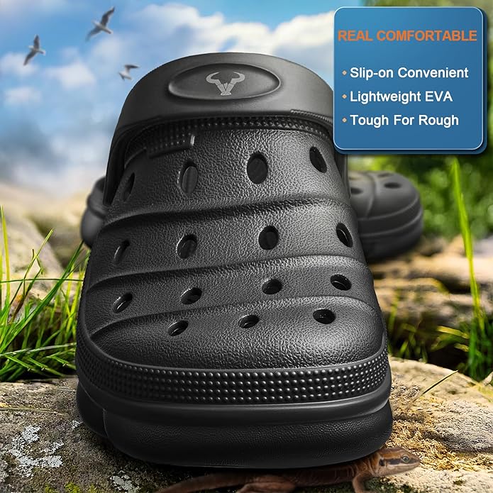 BULLIANT Men Clogs,Comfortable Mules Sandals for Men Women Cushioned Footbed Arch Support-EVA Ligthweight
