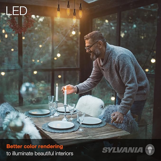 SYLVANIA ECO LED B10 Light Bulb, 50W = 3.5W, 7 Year, 450 Lumens, Non-Dimmable, Clear, 2700K, Soft White - 6 Pack (40879)