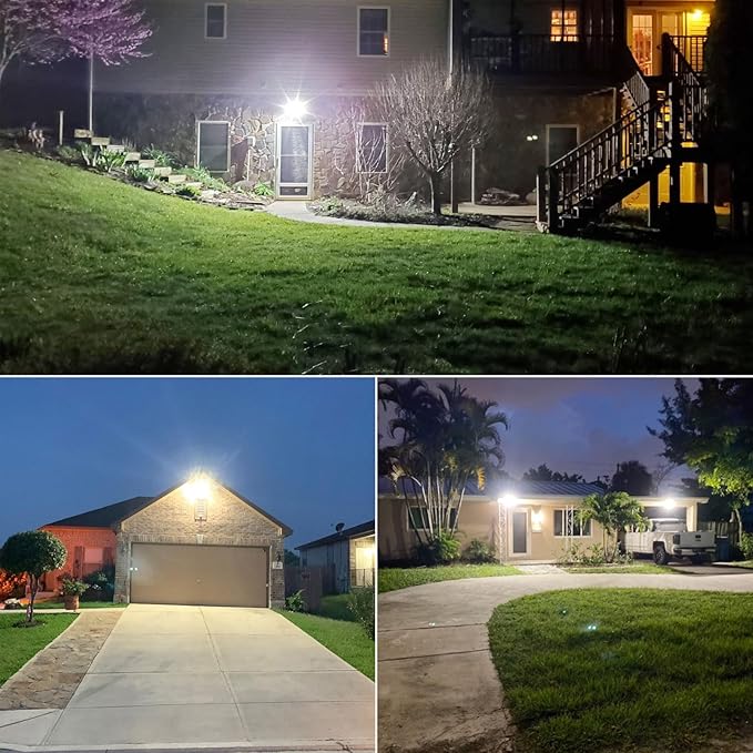 SANSI 55W Motion Sensor Outdoor Lights 7000LM Super Bright LED Security Lights, 5000K Dusk to Dawn Flood Light, 4 Modes,Wide 320°Angle Illumination, for Yard, Patio, Garage, Doorways Wired Not Solar