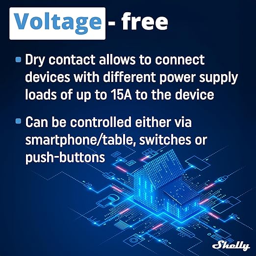 Shelly Wave 1 US LR UL | Z-Wave Long Range Smart Switch Relay, 1-Channel 15A Dry Contact | Home Automation | Low Power Consumption | High Compatibility | Easy Installation | iOS Android App