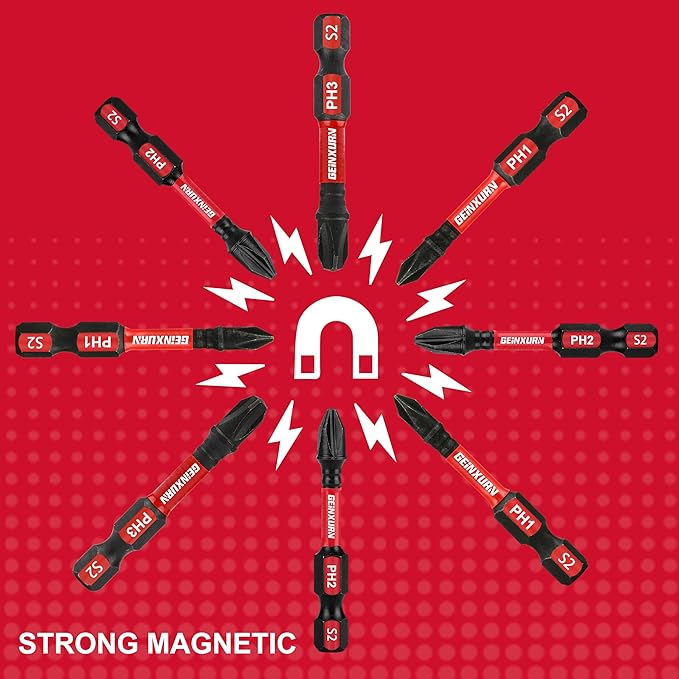 Anti-slip Hex Impact Tough Magnetic Screwdriver Bits Set 2 in. PH1/PH2/PH3 Insert Driver Bits,40Pack 1/4 Inch Hex Shank Phillips Cross Screwdriver Bits Set with 1Pcs Impact Bit Holder
