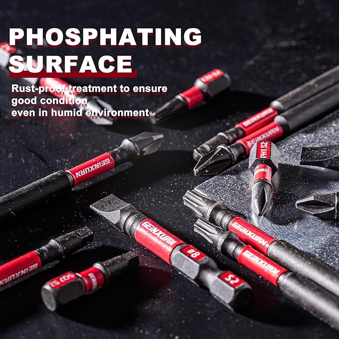 10Pieces 2 In. T10 Impact Tough Magnetic Screwdriver Bit Set, #10 Torx Head Power Bits, S2 Alloy Steel Star Bits with Storage M-Box