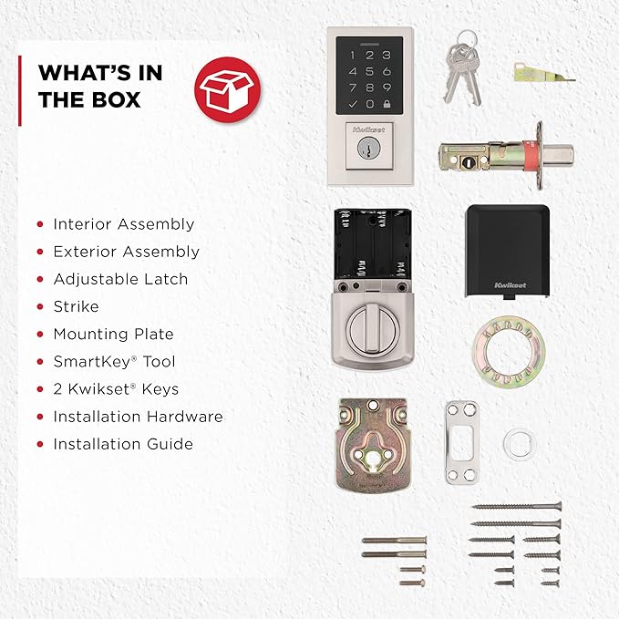 Kwikset SmartCode 270 Keyless Entry Electronic Touchpad Deadbolt Door Lock with Auto-Lock, Custom User Codes, Advanced Security in Satin Nickel Contemporary