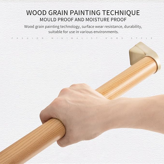 6 FT Handrails for Indoor Stairs,Railings，Outdoor Stairs Handrail，Modern Aluminum Handrail Set, Wall Mounted，Wall Return Bracket More Safety, Rust Free. (Cherry Wood Grain, 6 FT)