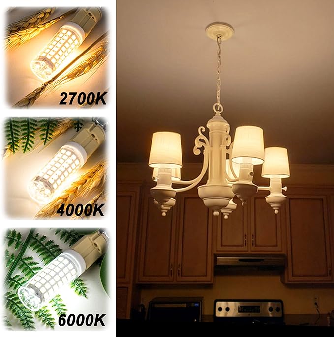 ALIDE E26 100 Watt Equivalent LED Candelabra Corn Bulbs,2700K Warm White,E26 E27 12W LED Light Bulbs 1200LM for Ceil Fan Chandelier Pendant Lighting,Non-dimmable,4 Pack