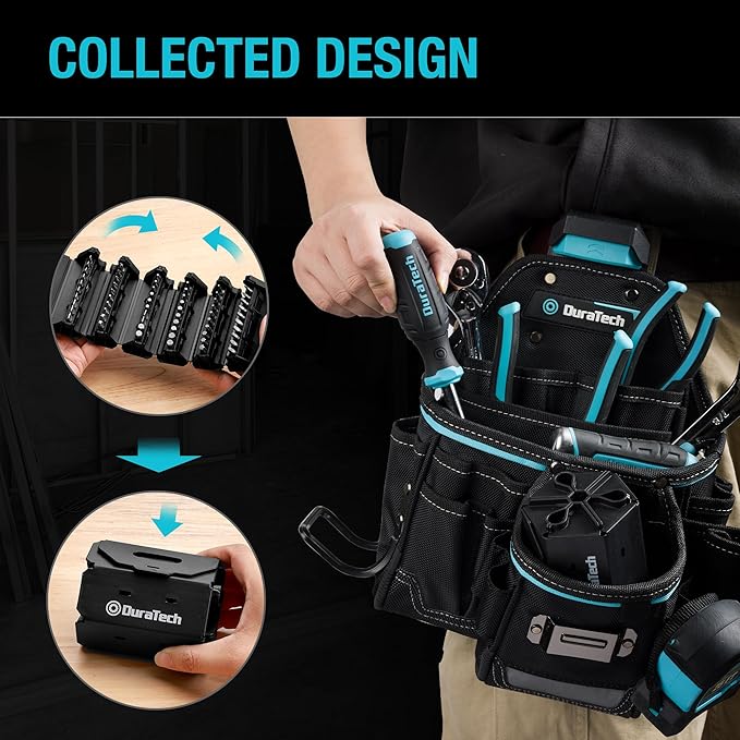 DURATECH Screwdriver, Multi-Function Screw Driver Set with 60 Replaceable Cr-V Bits(Flat, Phillips, Torx, Hex, Square), All in One Screwdrivers with Rolling Barrel Bits Holder