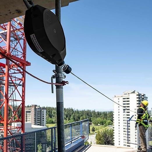 Peakworks Fall Protection Leading Edge Self Retracting Device (SRD) - 20 ft Single Leg Cable w/Swivel Snap Hook - Certified ANSI Z359.14-2021 Class 2 LE SRD (Available in Multiple Lengths & Styles)