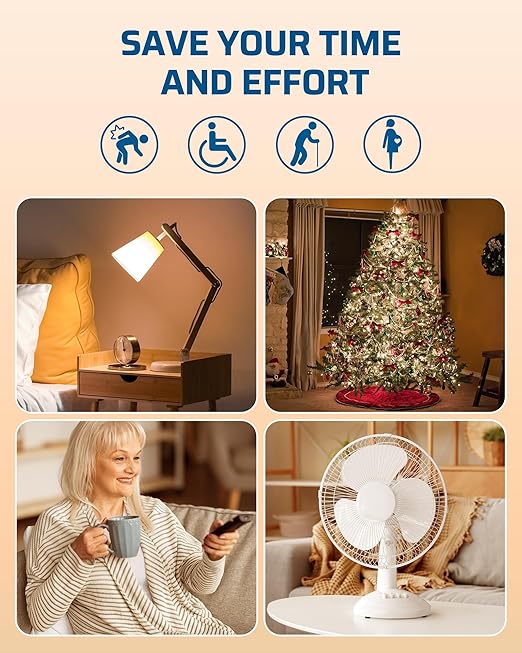 DEWENWILS Wireless Control Outlet, Programmable and Expandable Electrical Switch, 100FT Range, 125V/15A/1875W Light Switch, FCC Listed, 2 Remote and 5 Outlets