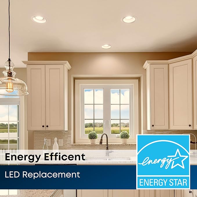 Feit Electric 5-6 inch LED Recessed Downlight - Pre-Mounted Trim - Standard Base Adapter - 3000K CCT Bright White - Dimmable- 75W Equivalent - 45 Year Life - 925 Lumens, LEDR56/930CA