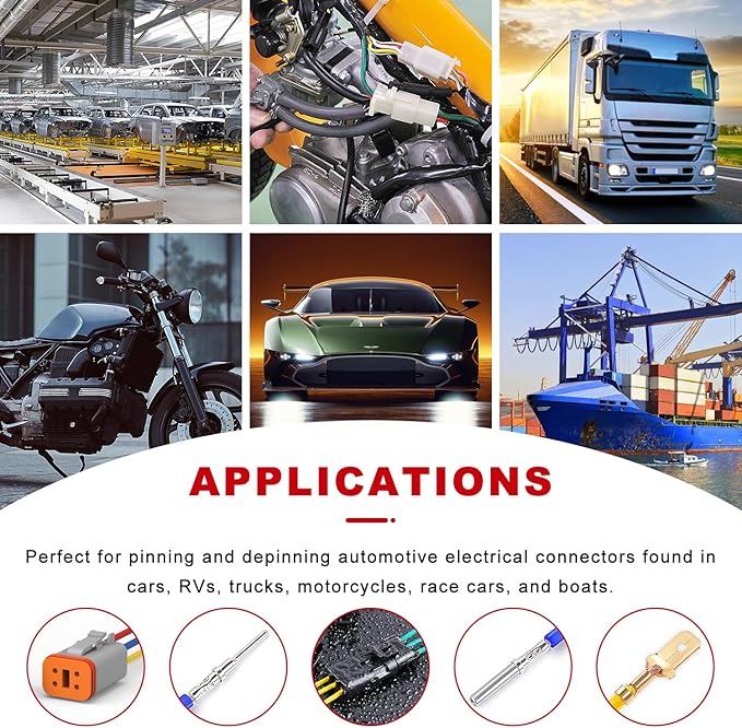 Knoweasy Crimp Tool Kit for Deutsch DT Connectors: Close Barrel and Open Barrel Crimper, Deutsch Removal Extraction Tool, Solid and Stamped Contacts, Weather Pack Terminals - Includes 8PCS