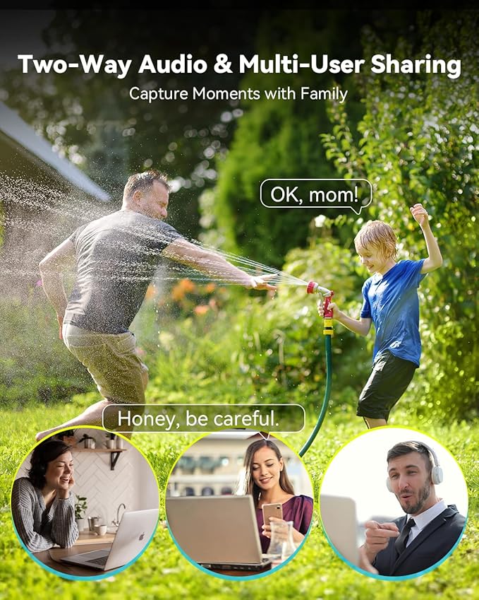 blurams 2K Wired Security Camera Outdoor, 360° PTZ Cameras for Home Security Outside with Motion Tracking, Color Night Vision, Two-Way Audio, IP66 Weatherproof, Wi-Fi 6, Compatible with Alexa 2Pack