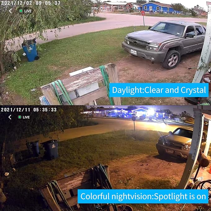 2K PTZ Solar WiFi Security Camera with AI Motion, Color Night Vision, 360 View, Waterproof, Alarm - Rechargeable Battery