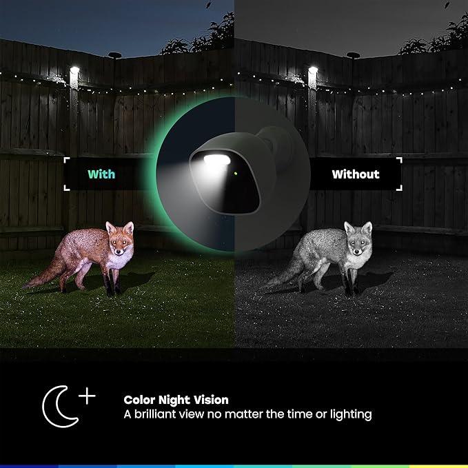 CHAMBERLAIN myQ Outdoor Battery Camera | 2K Camera, Color Night Vision, Spotlight, Motion Alerts, Live View with Two-Way Talk, Wireless, Weather-Resistant, Outdoor, White, 2 Pack